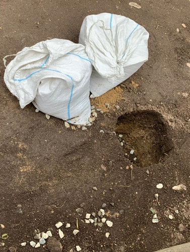 福山市テラス囲いサニージュ柱基礎