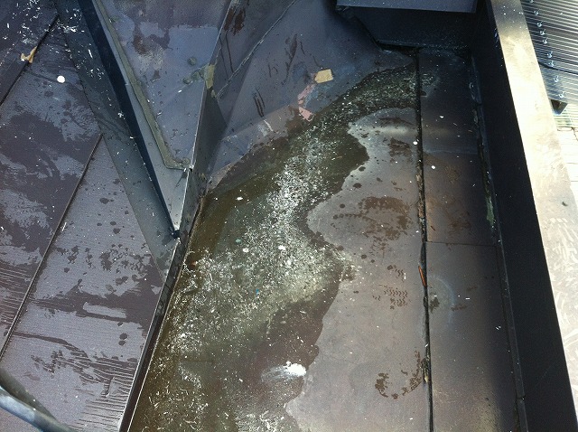 施工前の水溜り