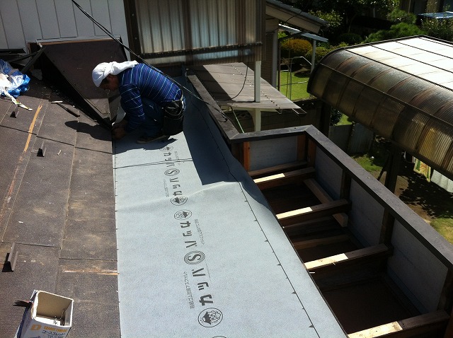 ルーフィングシート張り