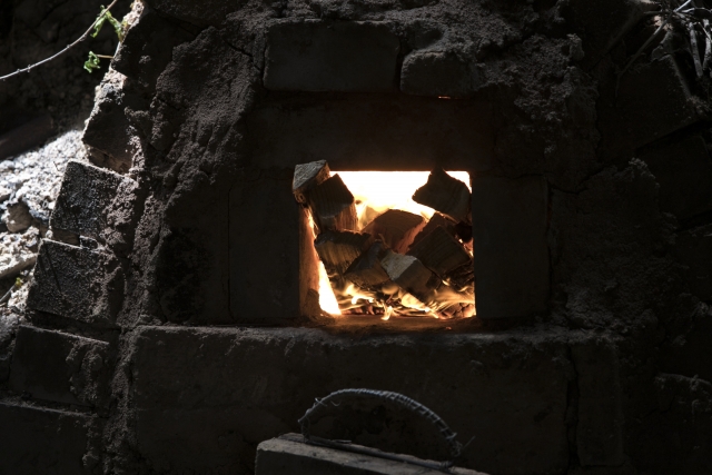 土を使って造られた窯