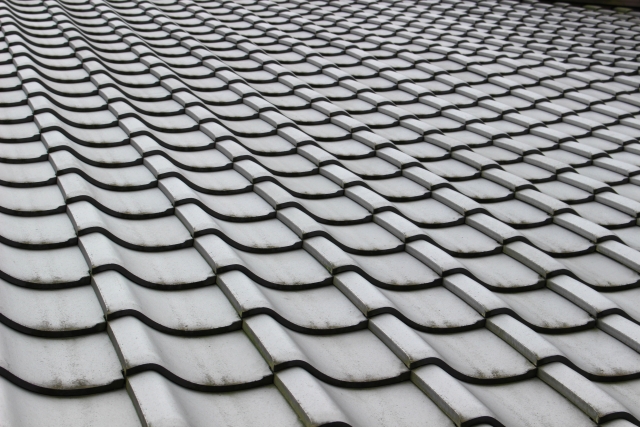 一面に敷かれたいぶし瓦