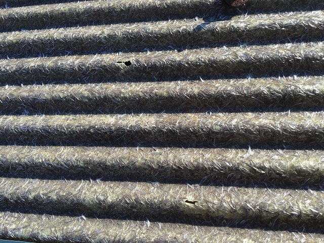 プラスチック製の波板屋根