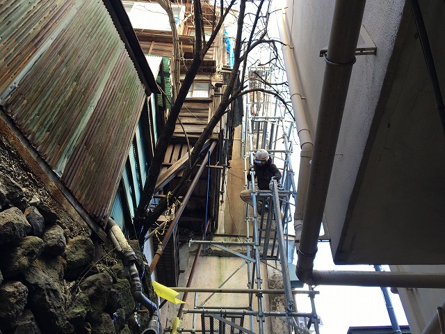 足場設置作業