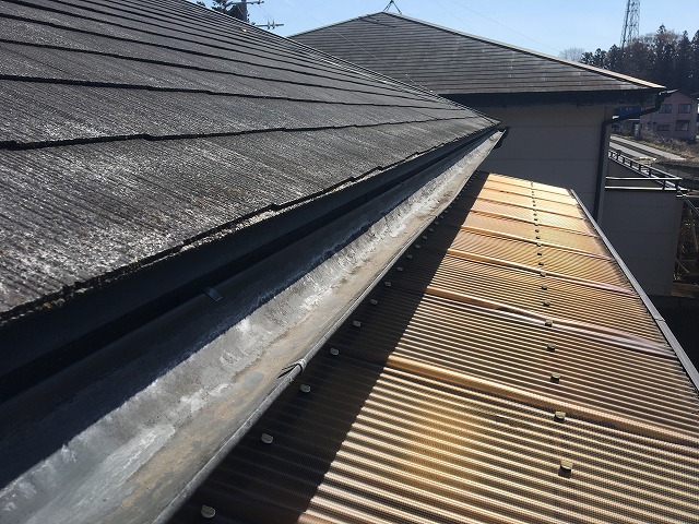 経年劣化により黄色く変色してしまった波板屋根