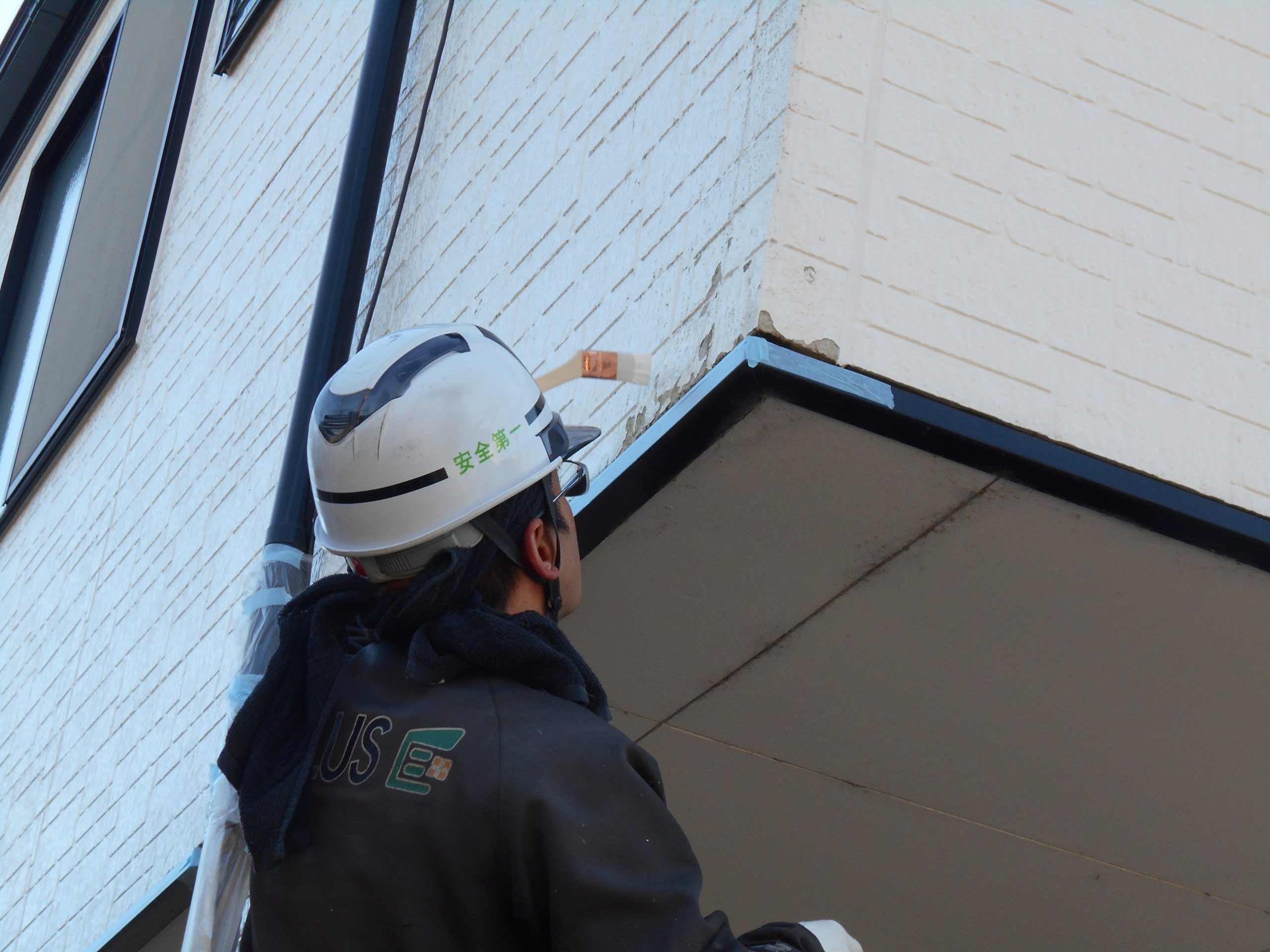 外壁材の埋め戻しと成形