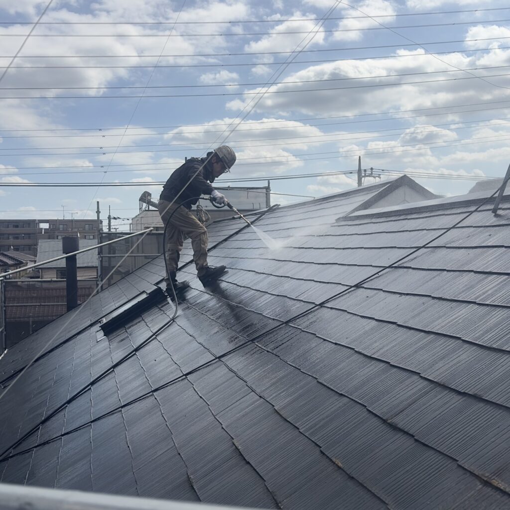 高圧洗浄中です