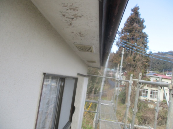 施工前の軒天状態です