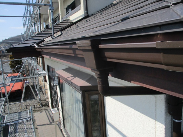 集水器から入り隅の状態です