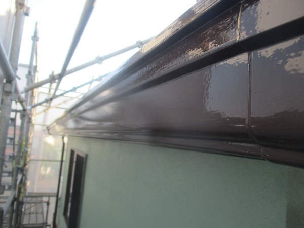 雨樋の上塗りが終了しました