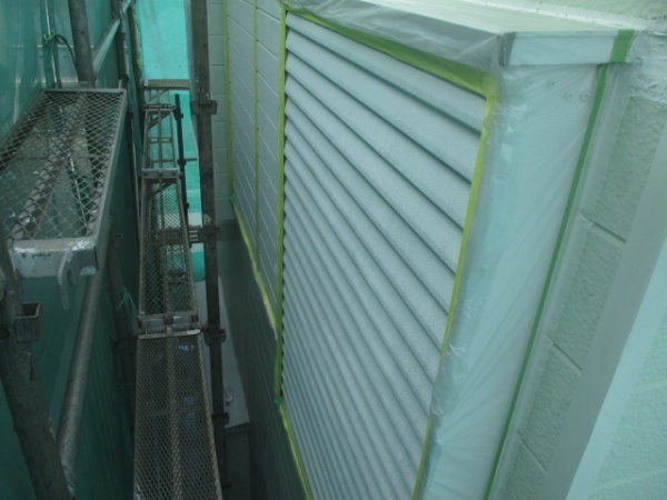 戸袋の養生終了です