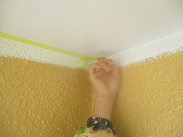 軒天側に養生をしました