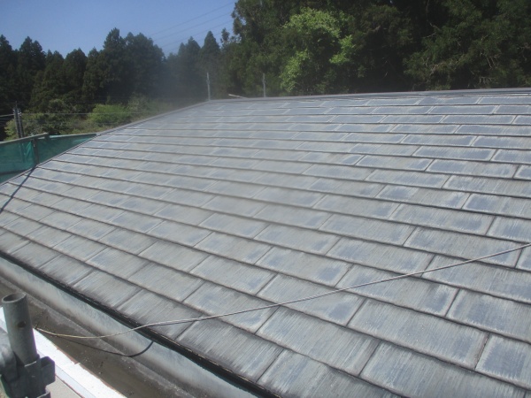 スレート屋根の洗浄終了です