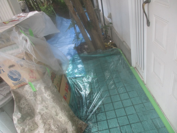 土間養生が終了しました