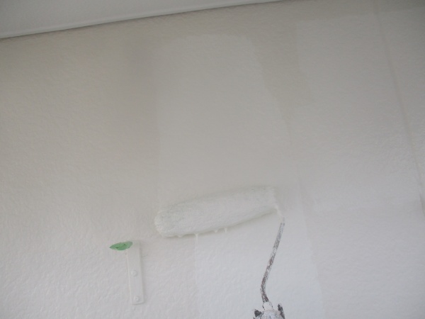 外壁上塗り中です