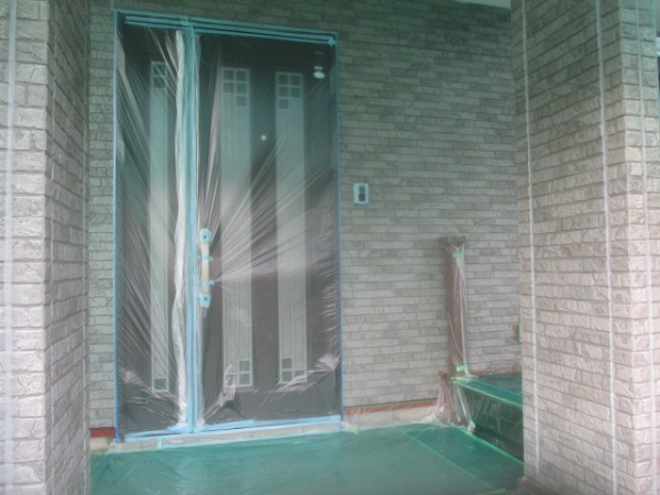 １階部分の養生が終了しました