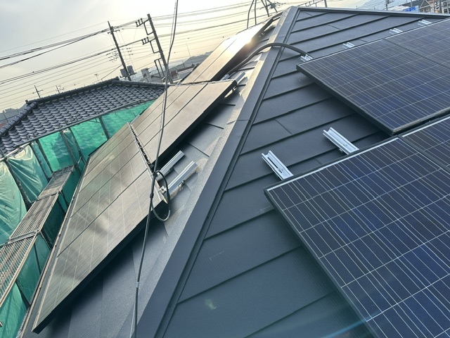 太陽光モジュール取付終了
