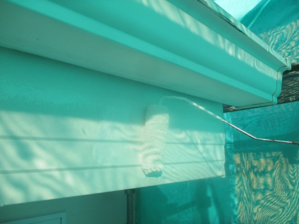 鼻隠しのローラー塗装中です