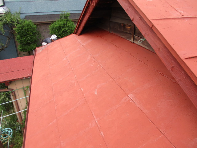 南面のさび止め塗装が終了しました