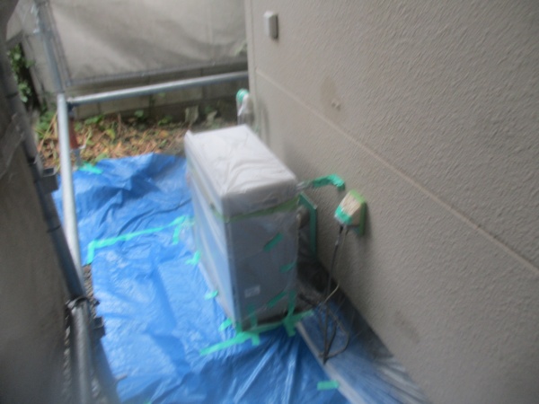エアコンを養生しました