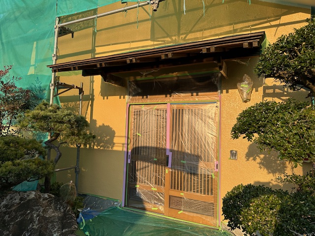 外壁上塗り塗装終了です