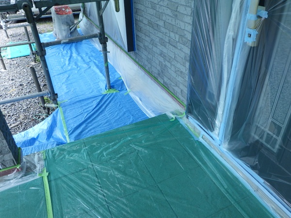 土間養生が終了しました