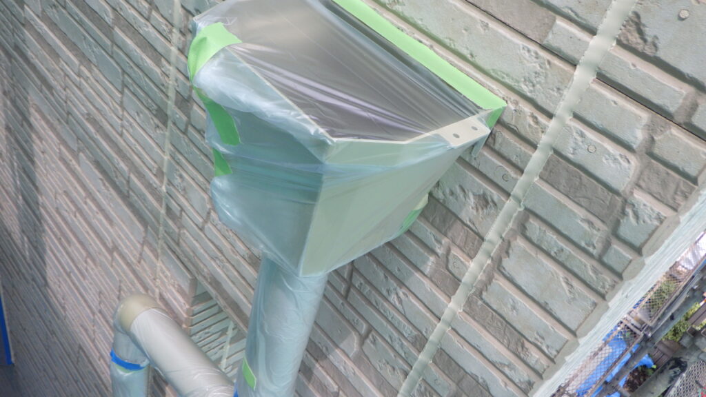 外壁養生が終了しました