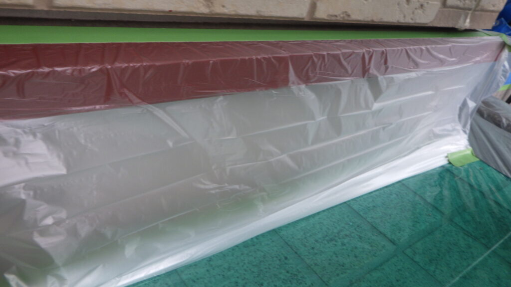 外壁養生が終了しました