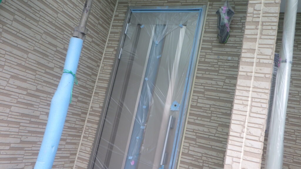 外壁養生が終了しました