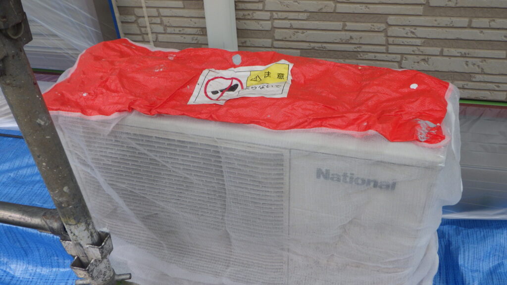 外壁養生が終了しました