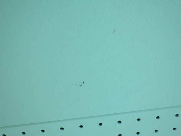 ダメ直し前の軒天の汚れです