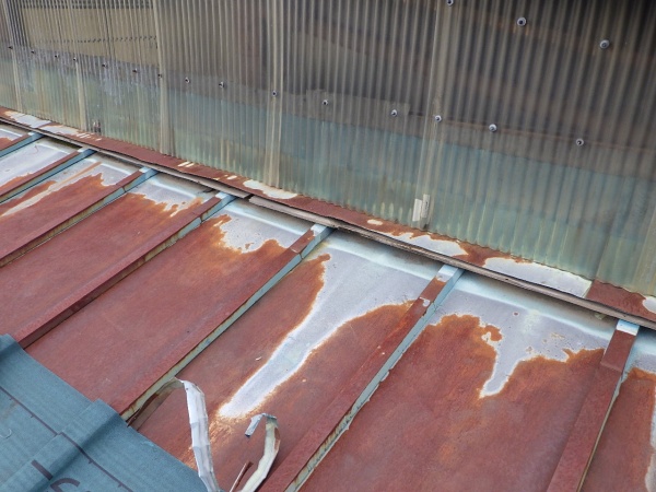 既存の壁水切りをカットしました