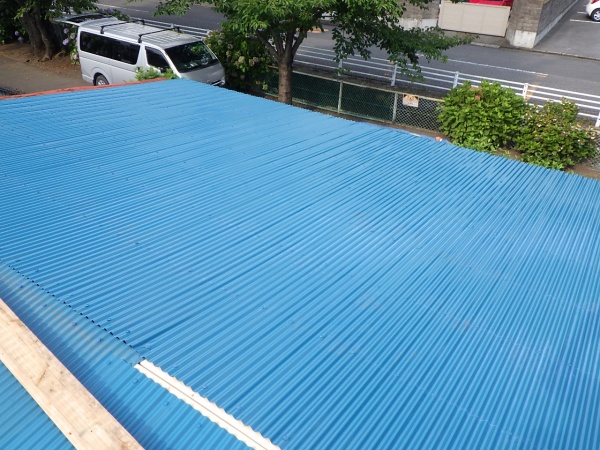 波板の貼り付けが終了しました