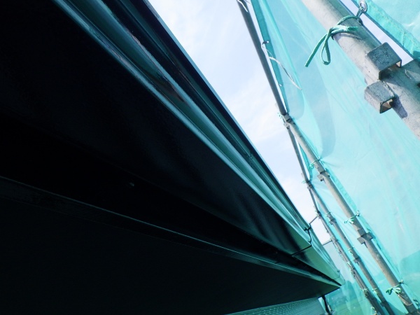 軒樋の上塗り終了です