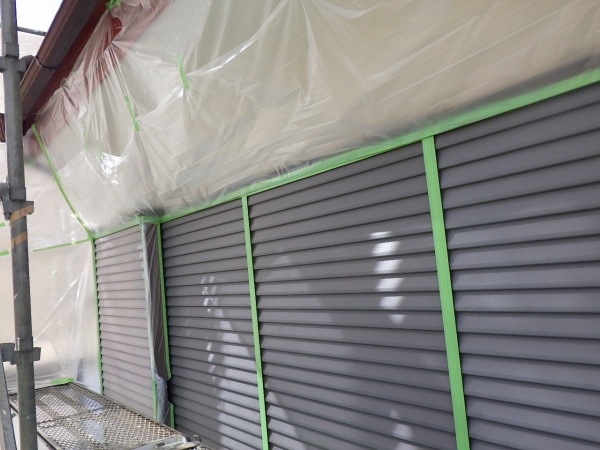 吹付用養生をしました