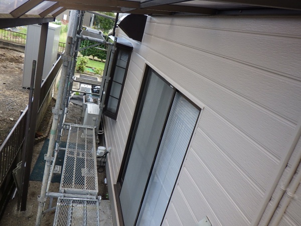 １階外壁部の完工です