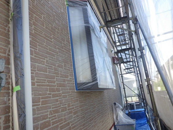 １階の窓養生が終了しました