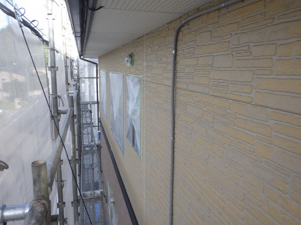 ２階の窓養生が終了しました