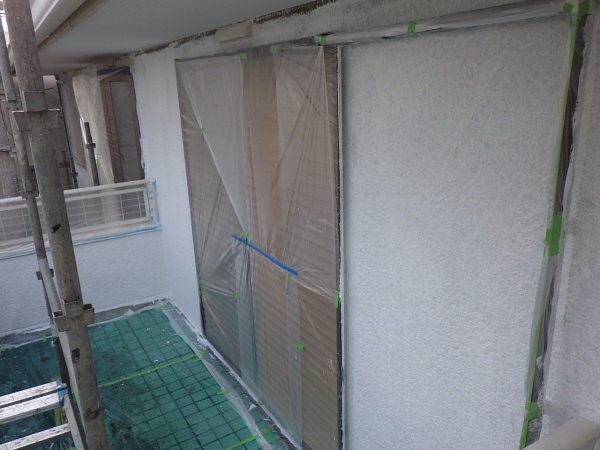 ２階部分の下塗りが終了しました