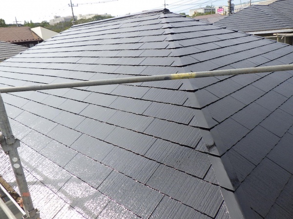 大屋根の上塗り終了です