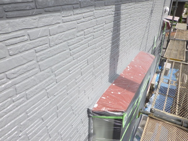外壁面の上塗り終了です