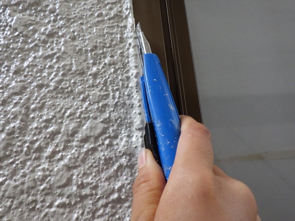 外壁面の補修中です