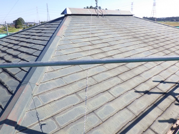 洗浄前のスレート屋根の状態です