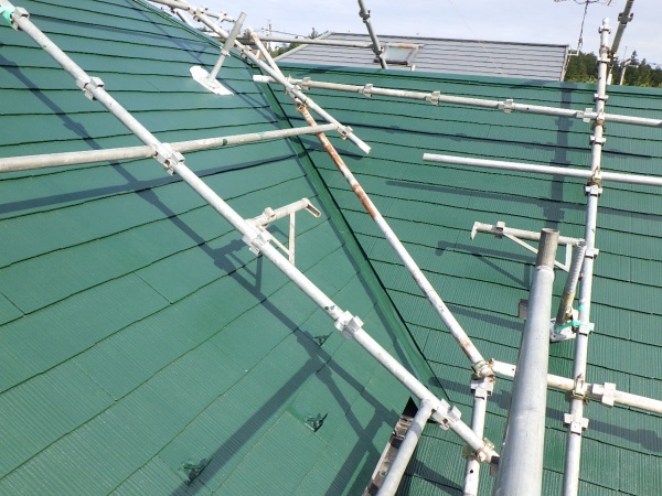 スレート屋根の上塗り終了です