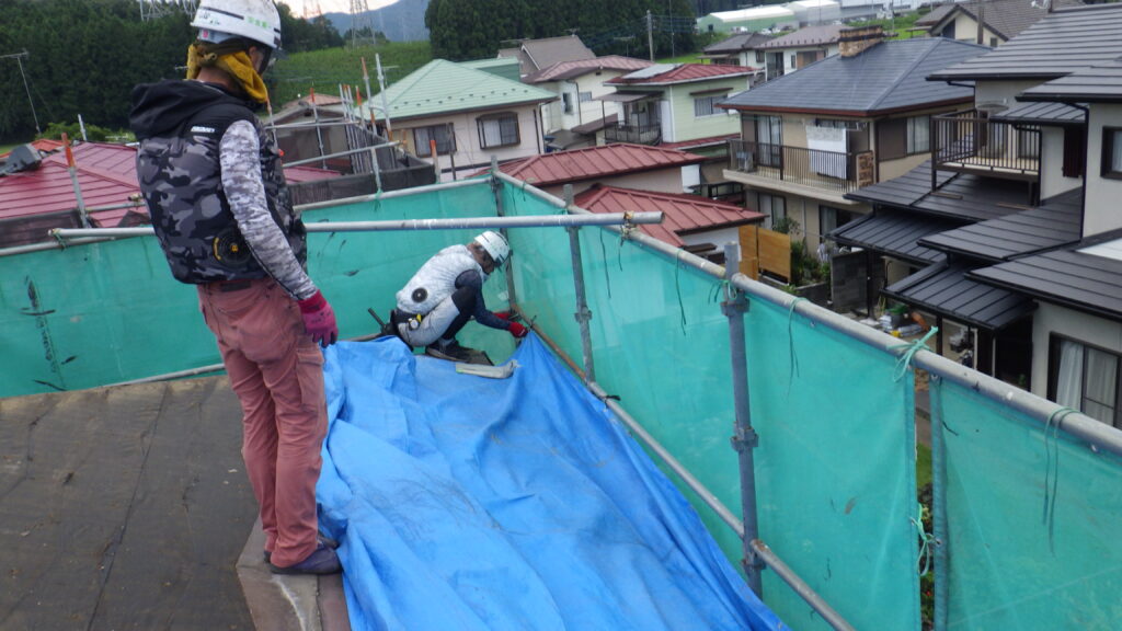 雨養生中です