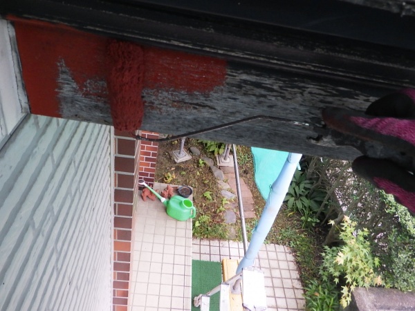 破風下塗り中です