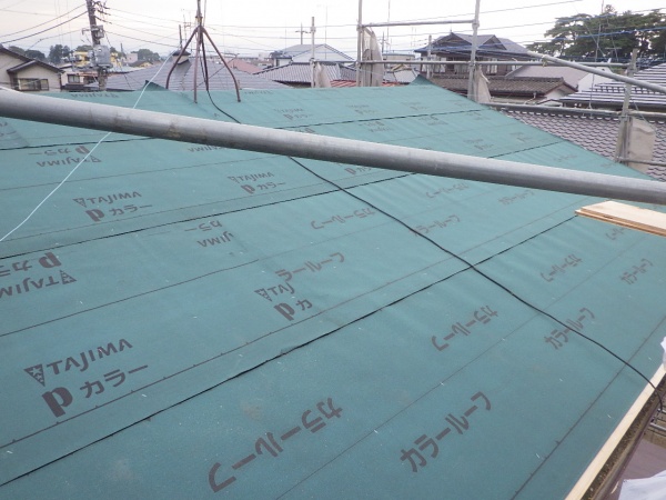 ルーフィング貼り付け終了です