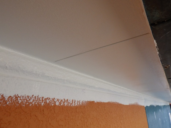 軒天２回目塗装終了です