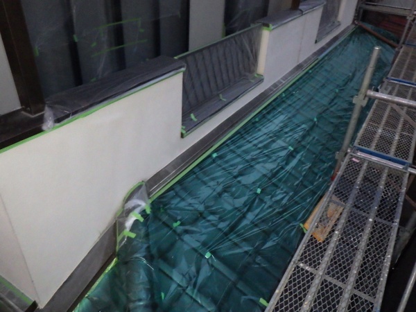 下屋根養生終了です