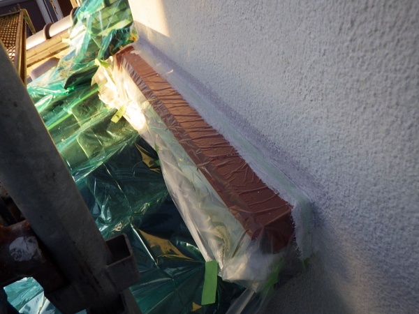 外壁面の下塗り終了です