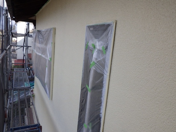 外壁面の上塗り塗装終了です